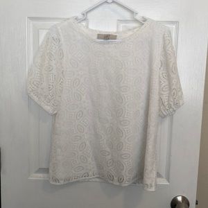 Loft white lace blouse